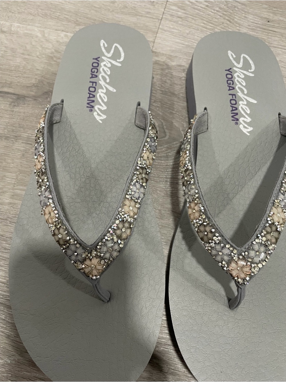 Skechers Gray Beaded Sandals - Picture 2 of 3